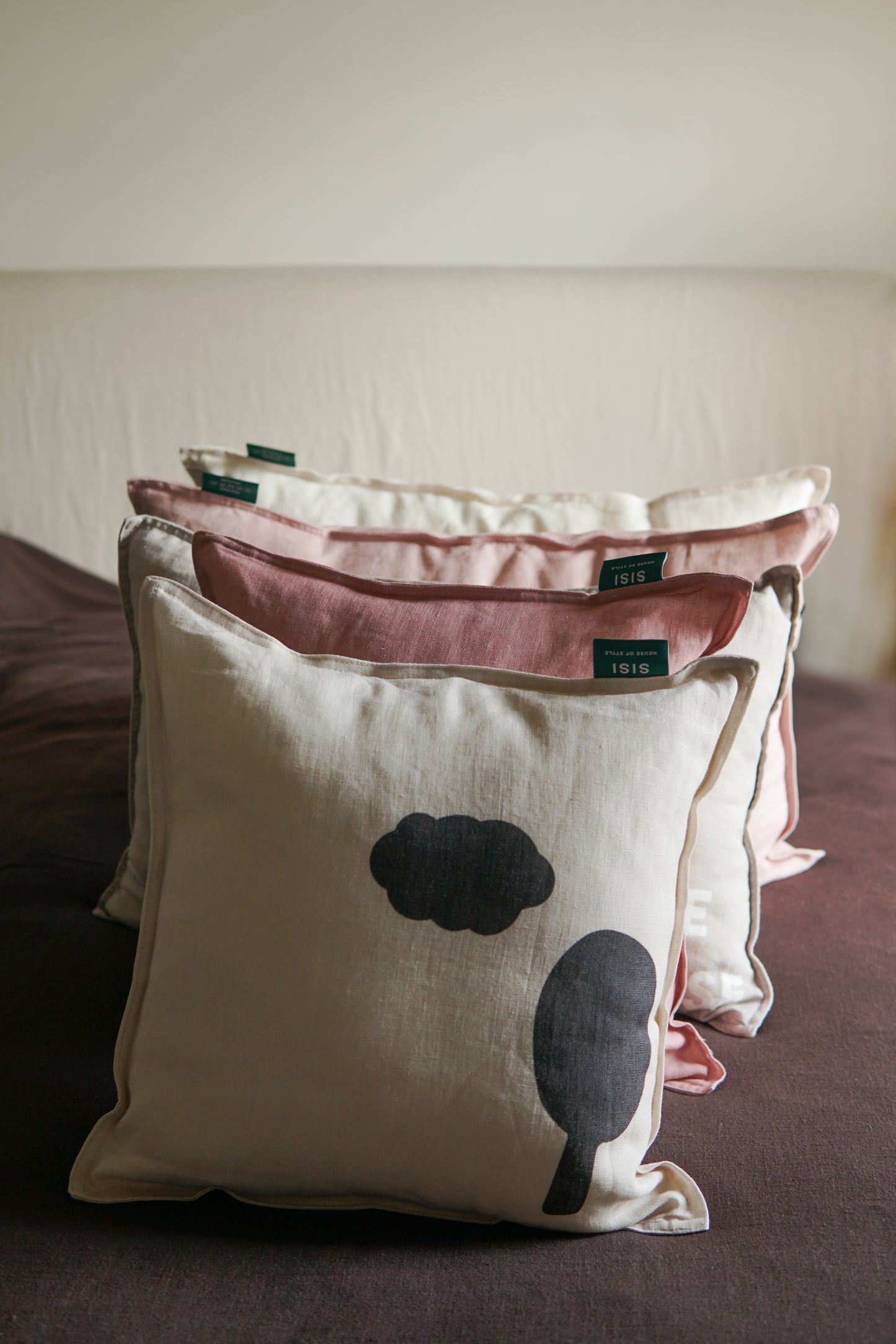 Sisi linen cushion, Cloud & tree